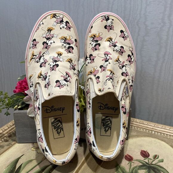 Vans Cream Minnie Mouse Slip-On Sneakers - Picture 8 of 15